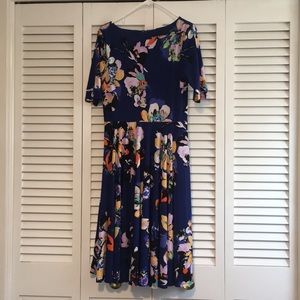 Marc Bouwer blue floral midi dress